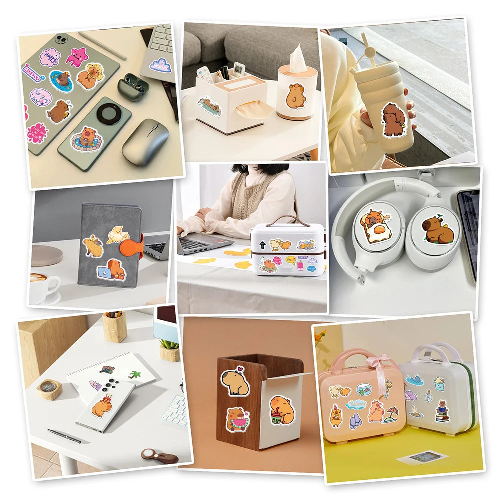 100Pcs Cute Capybara Stickers