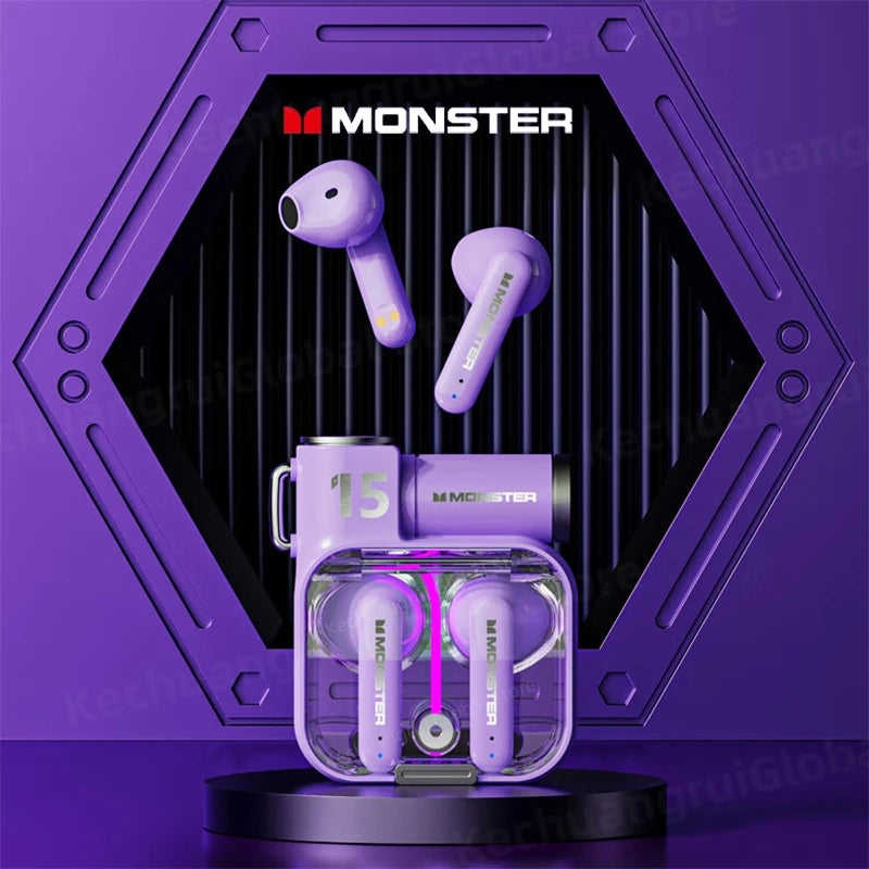 Monster XKT15 Wireless Gaming Earbuds – Bluetooth 5.3 TWS Headset with Noise Reduction