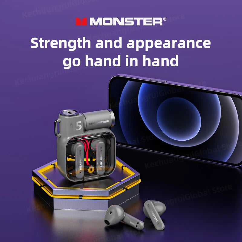 Monster XKT15 Wireless Gaming Earbuds – Bluetooth 5.3 TWS Headset with Noise Reduction