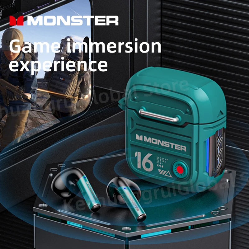 Monster XKT16 Bluetooth 5.3 Wireless Earphones TWS Noise Reduction Sports Earbuds