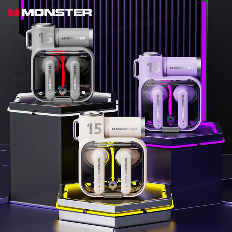 Monster XKT15 Wireless Gaming Earbuds – Bluetooth 5.3 TWS Headset with Noise Reduction