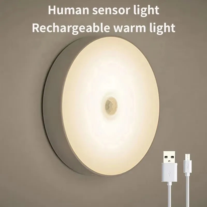 Smart Motion Sensor Night Lamp – USB Rechargeable, Magnetic Suction, Adaptive Auto‑Light