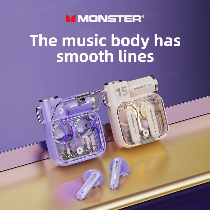 Monster XKT15 Wireless Gaming Earbuds – Bluetooth 5.3 TWS Headset with Noise Reduction