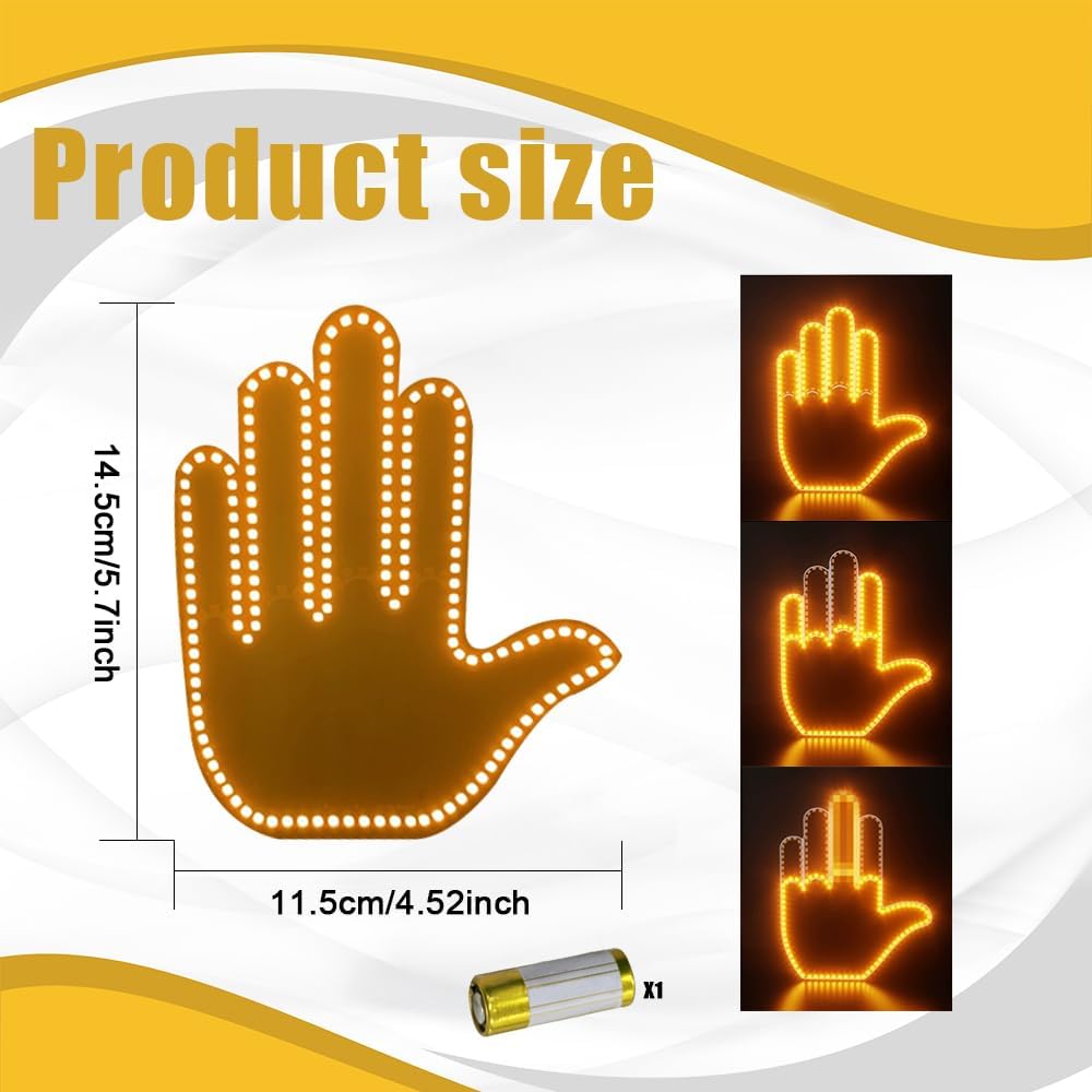 Middle Finger Car Light – Remote-Controlled Road Rage LED Sign