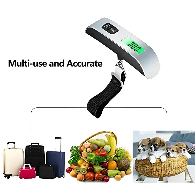 50kg/110lb Portable Digital Luggage Weight Scale – Travel Smart & Avoid Overweight Fees