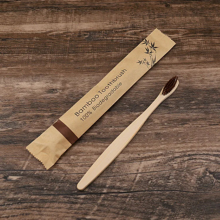 ECO-FRIENDLY Bamboo Toothbrush Soft Bristle Charcoal Teeth Whitening Bamboo Toothbrushes