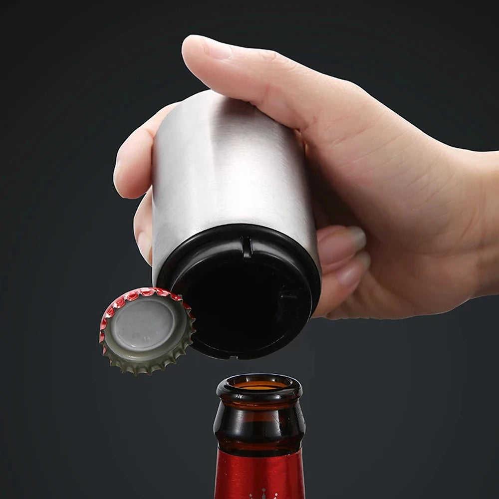 Premium Push-Down Beer Bottle Opener – Fast, Easy, No Damage