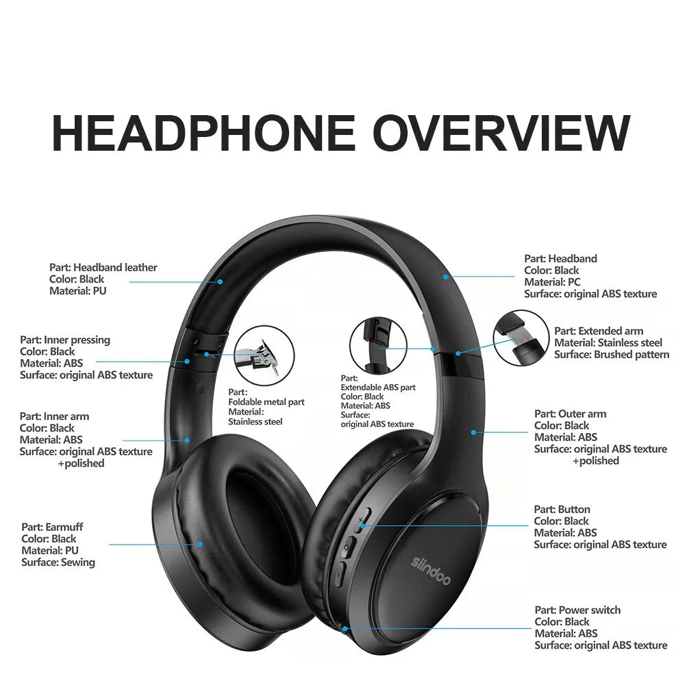 Affordable Wireless Bluetooth Headphones JH-919 – Foldable HiFi Stereo Headset with Super Bass, Noise Reduction & Built-in Mic