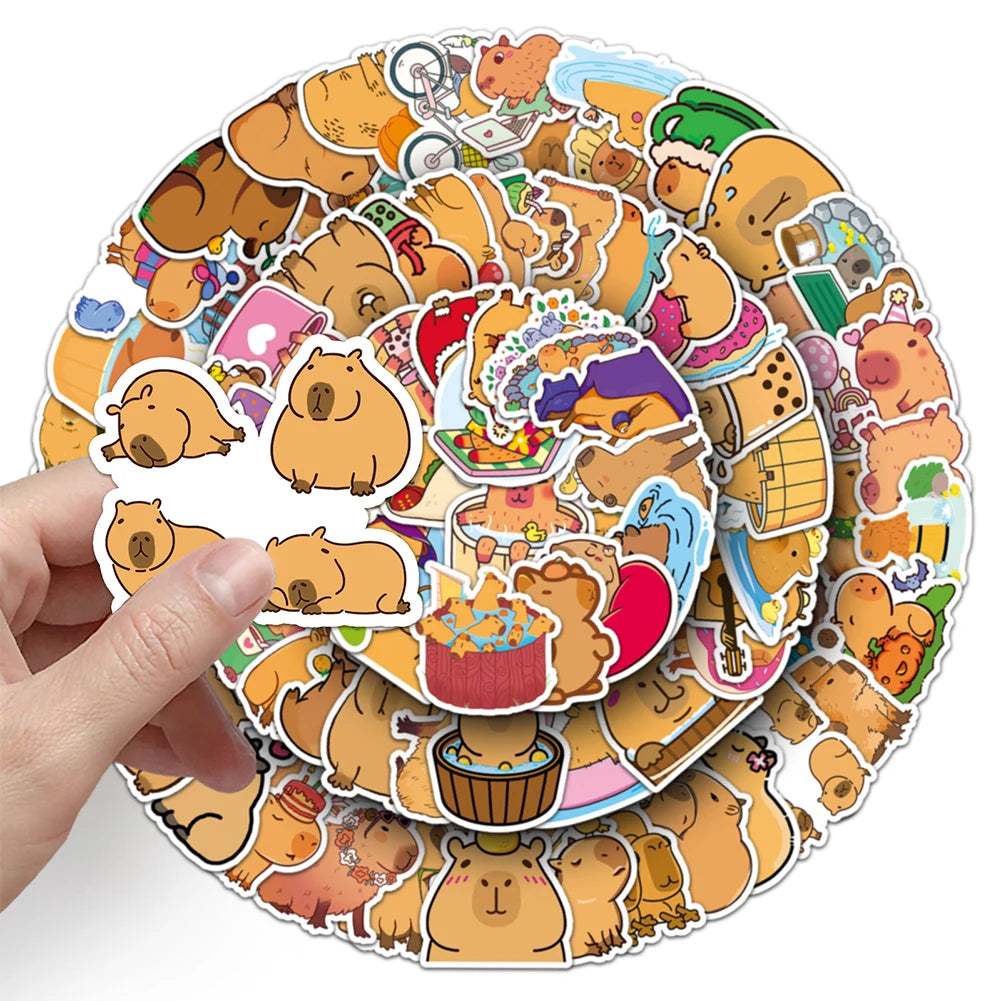 100Pcs Cute Capybara Stickers