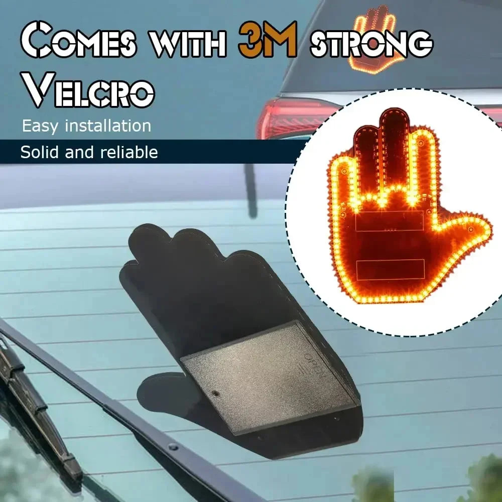 Middle Finger Car Light – Remote-Controlled Road Rage LED Sign
