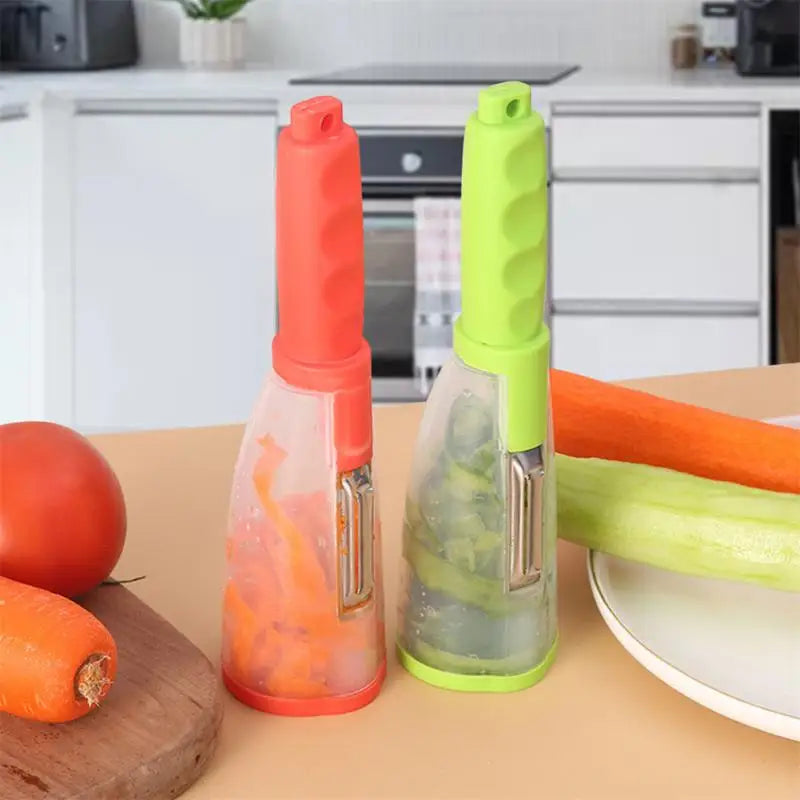 Stainless Steel Peeler with Integrated Container – Streamline Your Kitchen Prep