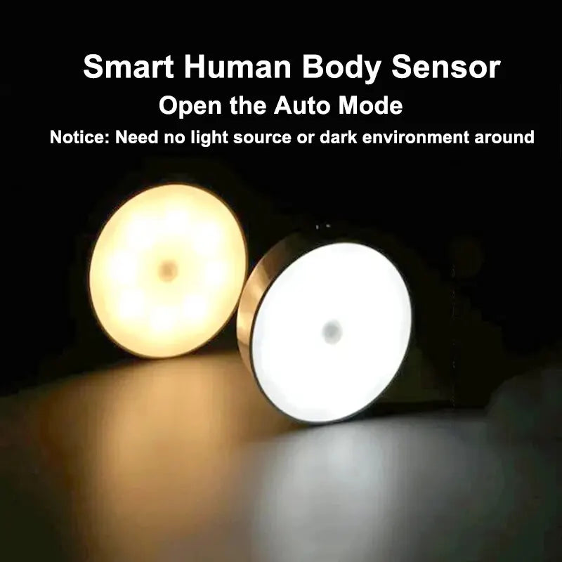 Smart Motion Sensor Night Lamp – USB Rechargeable, Magnetic Suction, Adaptive Auto‑Light
