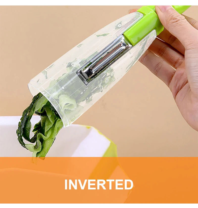 Stainless Steel Peeler with Integrated Container – Streamline Your Kitchen Prep