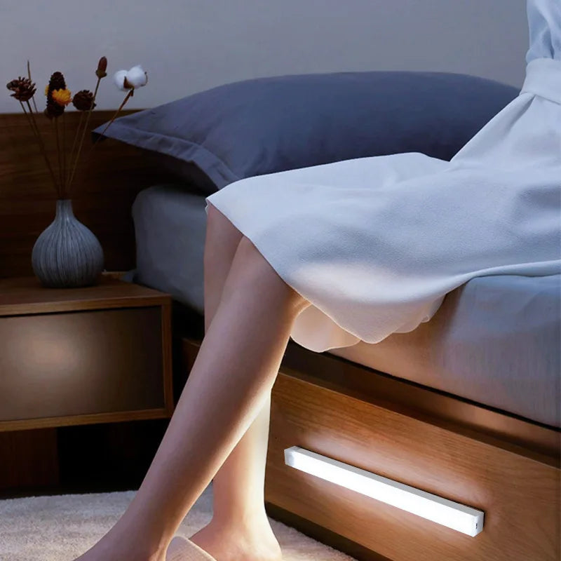 USB‑C Rechargeable Motion Sensor LED Bar Light – Induction Night Light for Kitchen, Wardrobe, Closet, Bedside