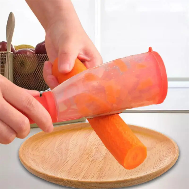 Stainless Steel Peeler with Integrated Container – Streamline Your Kitchen Prep