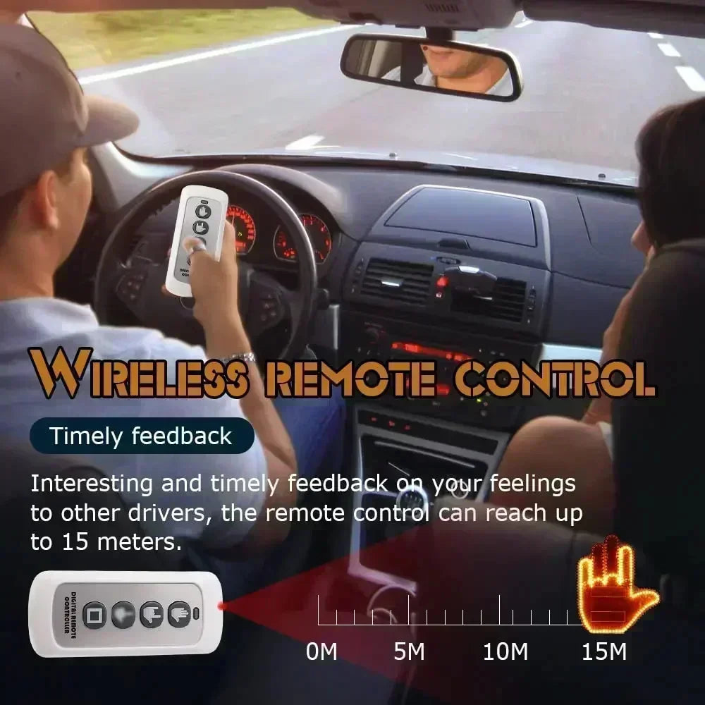 Middle Finger Car Light – Remote-Controlled Road Rage LED Sign
