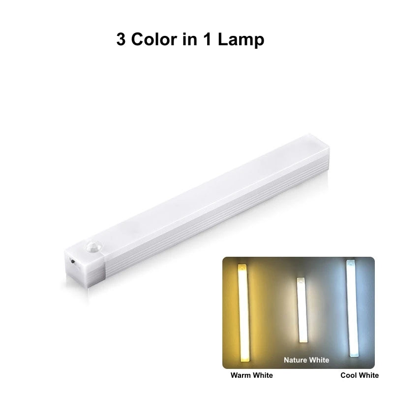 USB‑C Rechargeable Motion Sensor LED Bar Light – Induction Night Light for Kitchen, Wardrobe, Closet, Bedside