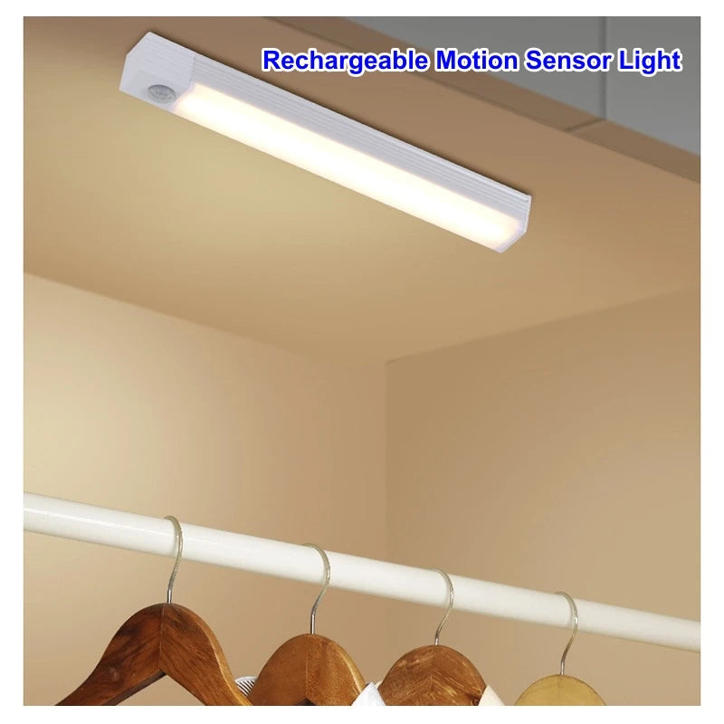 USB‑C Rechargeable Motion Sensor LED Bar Light – Induction Night Light for Kitchen, Wardrobe, Closet, Bedside