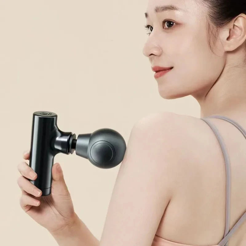 Mini Muscle Massage Gun – Portable Electric Fascia Gun with LCD Screen & 6 Attachments
