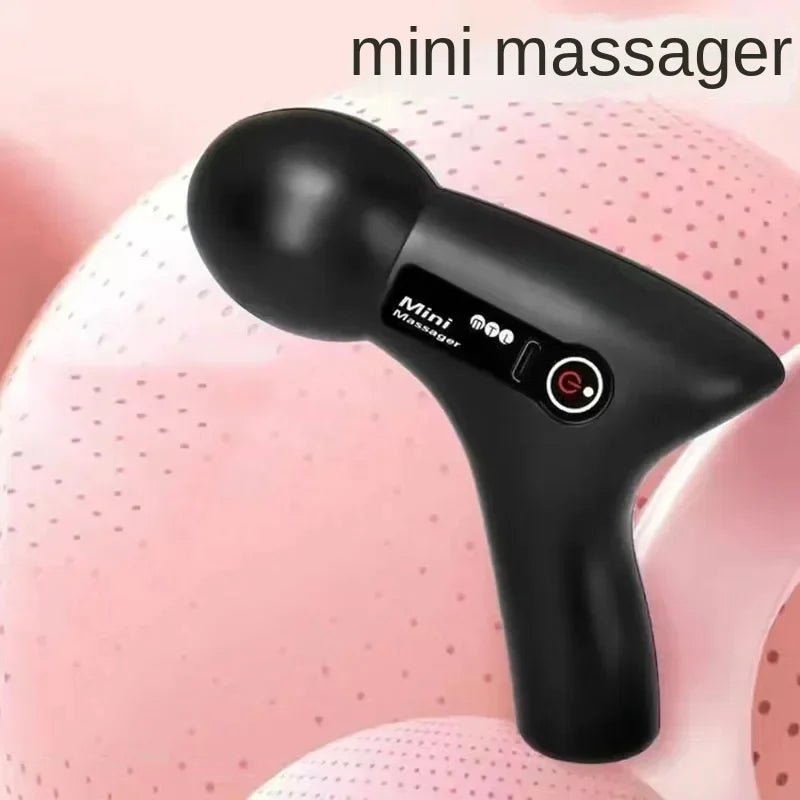 Mini Muscle Massage Gun – Portable Electric Fascia Gun with LCD Screen & 6 Attachments