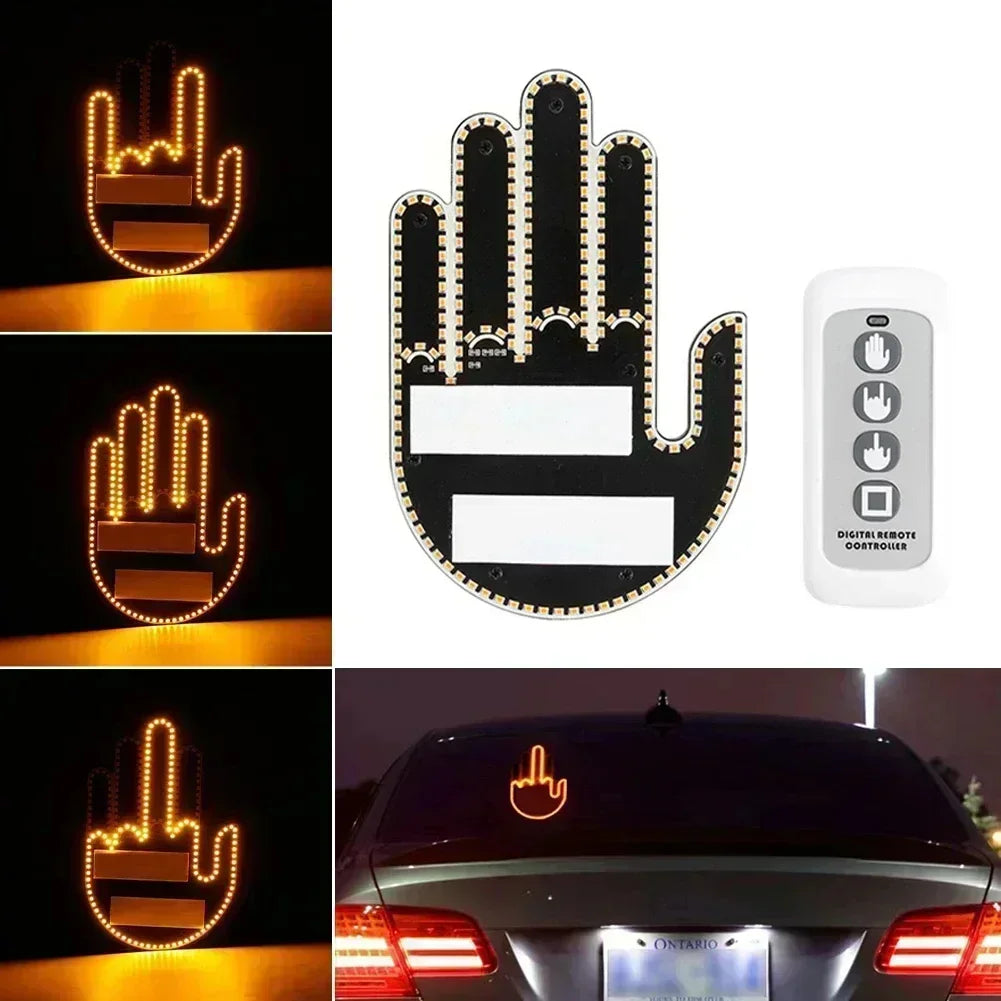 Middle Finger Car Light – Remote-Controlled Road Rage LED Sign