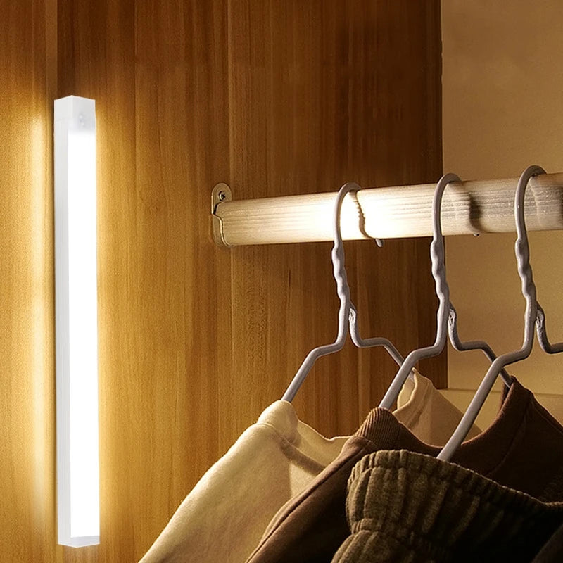 USB‑C Rechargeable Motion Sensor LED Bar Light – Induction Night Light for Kitchen, Wardrobe, Closet, Bedside