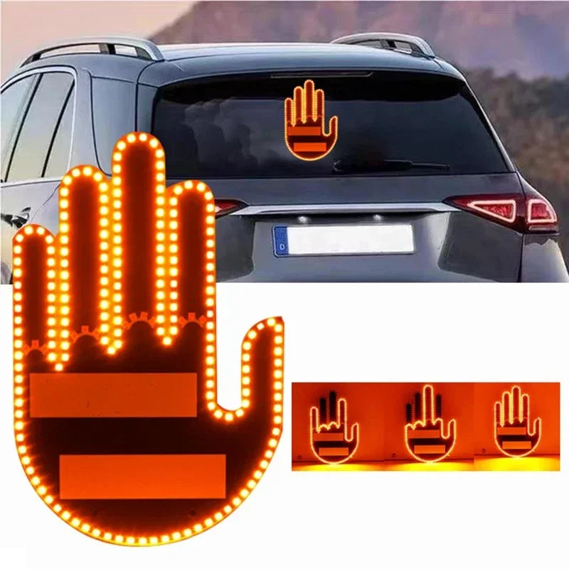 Middle Finger Car Light – Remote-Controlled Road Rage LED Sign