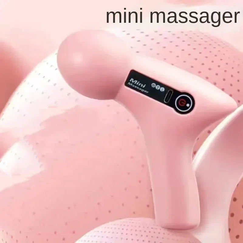 Mini Muscle Massage Gun – Portable Electric Fascia Gun with LCD Screen & 6 Attachments