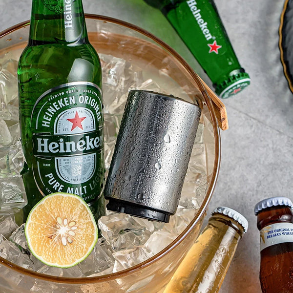 Premium Push-Down Beer Bottle Opener – Fast, Easy, No Damage