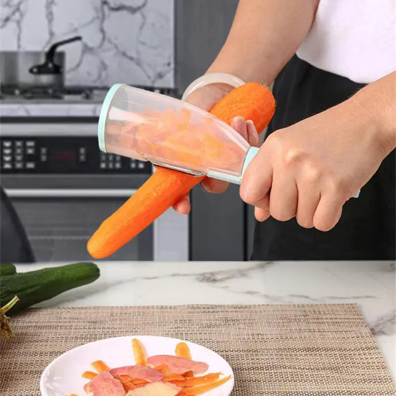 Stainless Steel Peeler with Integrated Container – Streamline Your Kitchen Prep