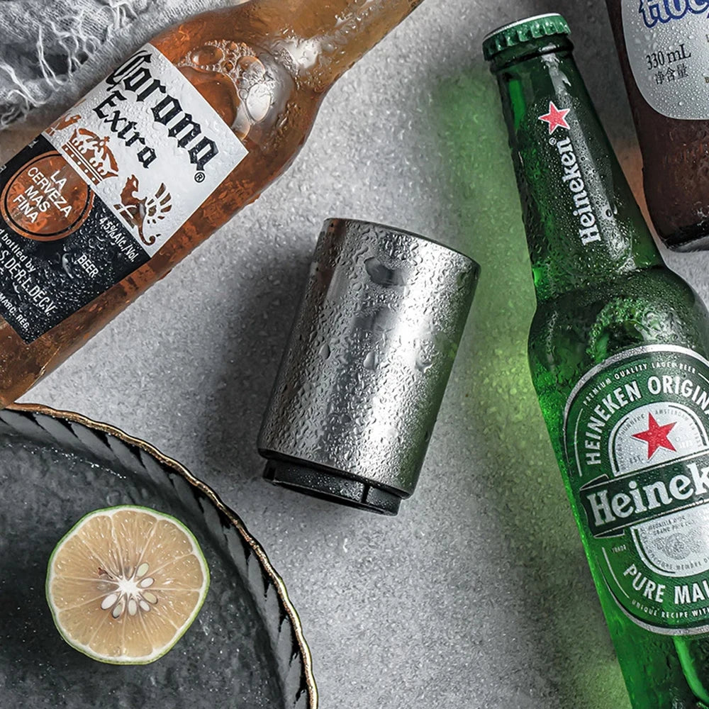 Premium Push-Down Beer Bottle Opener – Fast, Easy, No Damage
